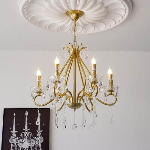 新款蜡烛吊灯美式复古吊灯客厅灯法式复古吊灯具客厅卧室餐厅吊灯 - 图1