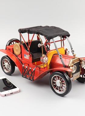 复福特T型老爷车模084手型怀旧工铁艺收藏古酒品家居酒吧橱窗柜摆