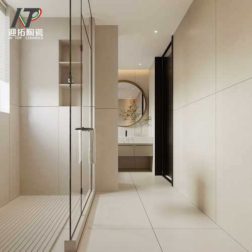 金丝绒8.0防污升级通体地砖柔光素色奶油白白色600X1200佛山砖 - 图1