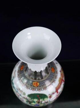 仿古中式粉彩百子瓷器花瓶客厅家居博古架装饰工艺品