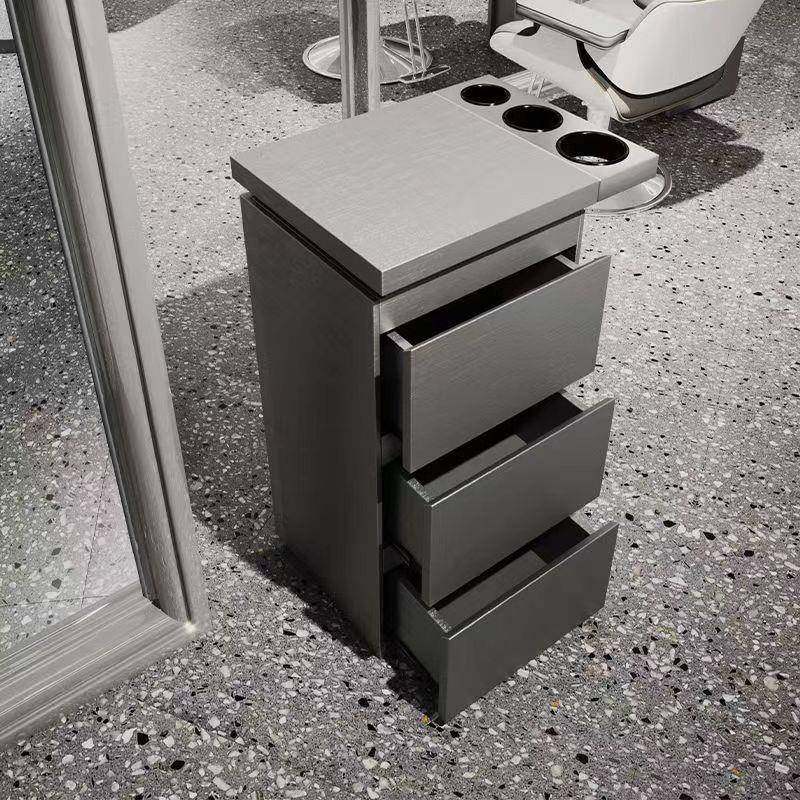 窊飨网红美发店工具柜发廊专用不锈钢工作柜多层收纳储物柜理发工