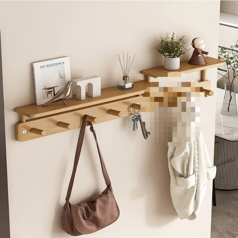 挂衣架墙上壁挂入户门后创意免打孔挂钩简易卧室家用进门玄关排钩 - 图2