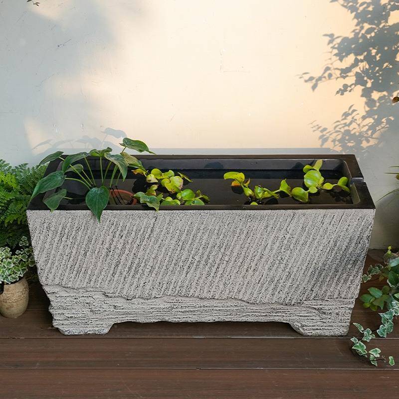 户外庭院中式水缸鱼缸成品养鱼池落地花园阳台摆件室外水槽方缸 - 图1