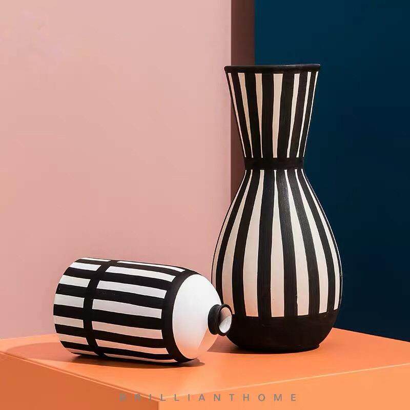 北欧风手绘花瓶摆件客厅插花干花陶瓷花瓶摆件创意家居玄关装饰品,淘宝优惠券,粉丝福利购,淘宝优惠卷