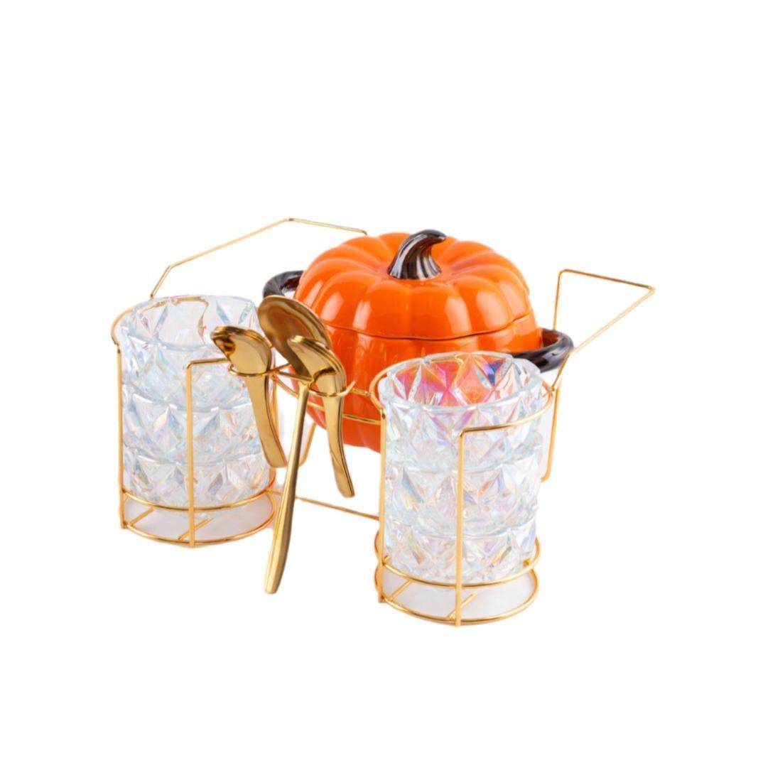 南瓜汤锅玻璃碗套装南瓜pumpkin陶瓷加热铁架南瓜汤锅套装,淘宝优惠券,粉丝福利购,淘宝优惠卷