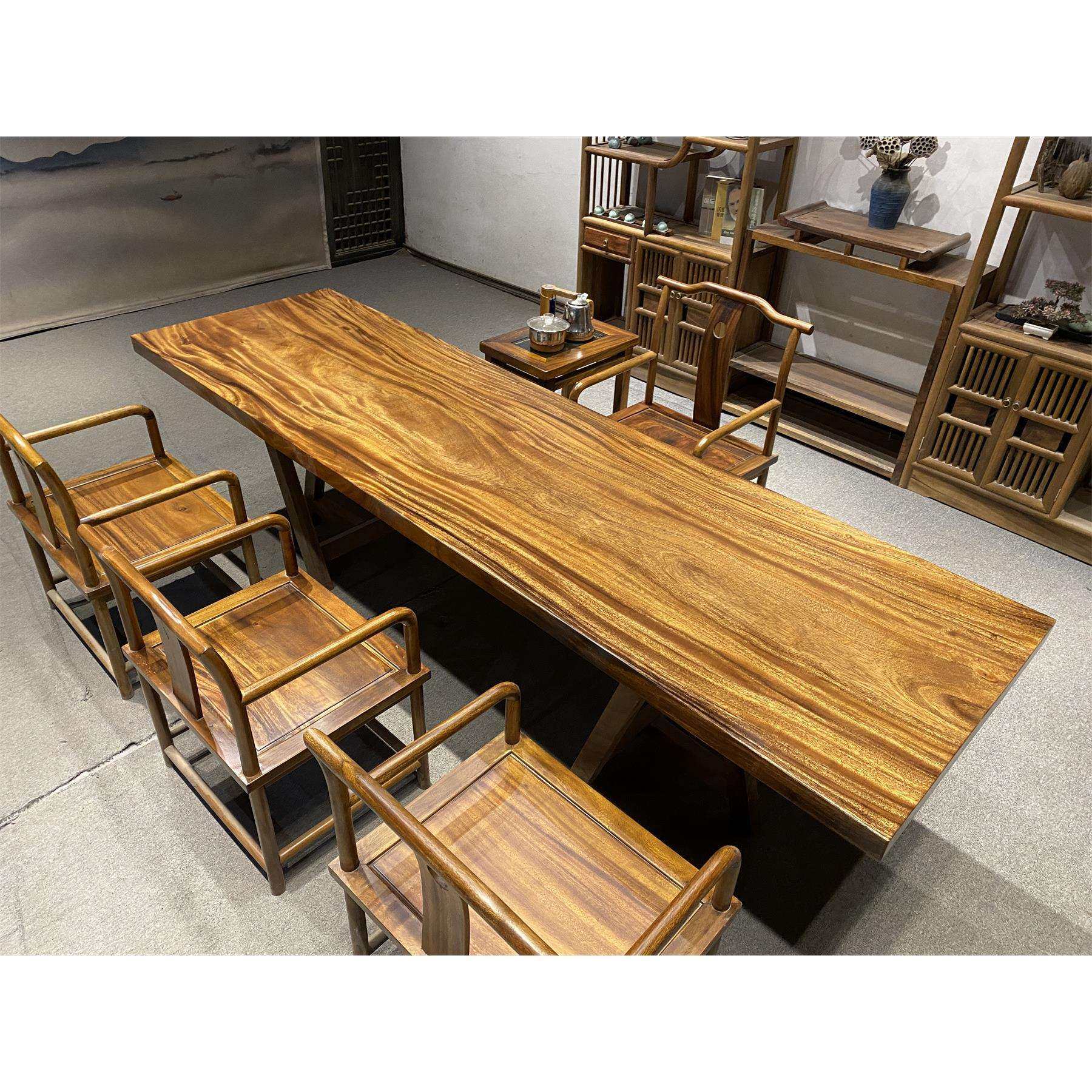 胡桃木会议桌功夫泡茶台实木大板桌中式餐桌书房学习桌现代简约桌,淘宝优惠券,粉丝福利购,淘宝优惠卷