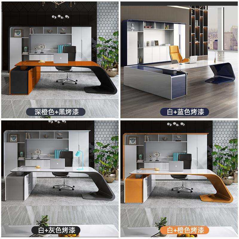 钢琴烤漆老板桌办公桌简约现代总裁桌创意时尚主管大班台桌椅组合,淘宝优惠券,粉丝福利购,淘宝优惠卷