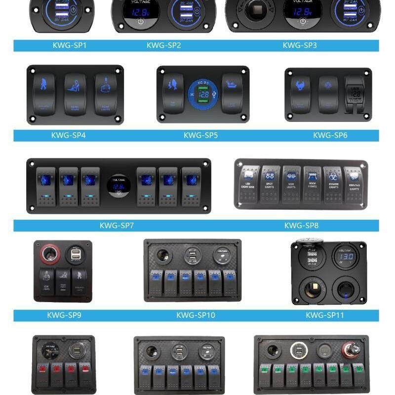 汽车多功能改装通用面板开关USB点烟器母座组合游艇房车控制面板,淘宝优惠券,粉丝福利购,淘宝优惠卷