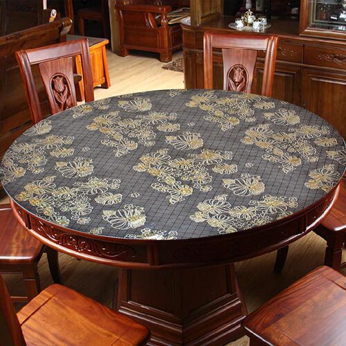 不透明防水防油防烫防滑免洗圆桌布家用PVC塑料软玻璃圆形餐桌垫 - 图2