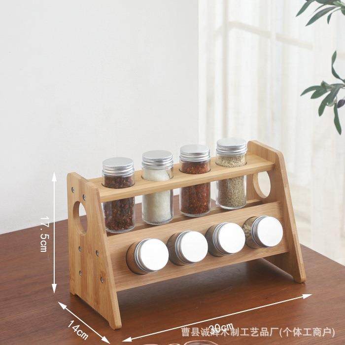 现货竹制厨房调料架实木调味瓶多层置物架木制桌面香料展示架,淘宝优惠券,粉丝福利购,淘宝优惠卷