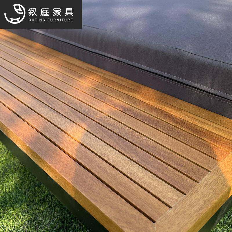 花园庭院室外外摆柚木实木沙发户外景区民宿防水防晒休闲躺床组合,淘宝优惠券,粉丝福利购,淘宝优惠卷