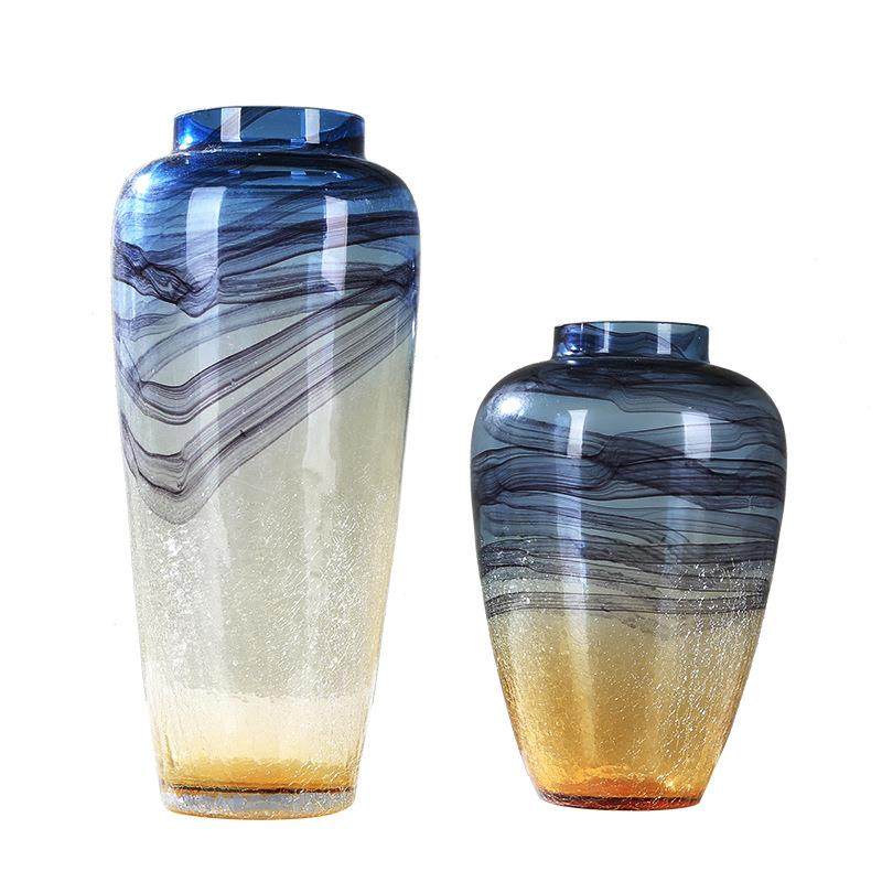 现代简约彩色玻璃花瓶摆件客厅电视柜餐桌茶几玄关插花花器装饰品,淘宝优惠券,粉丝福利购,淘宝优惠卷