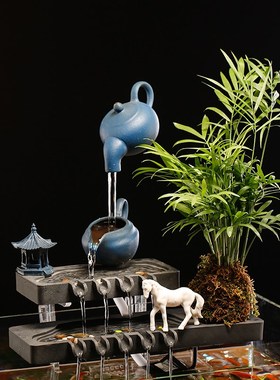 流水鱼缸招财生财悬空摆件家居客厅装饰品水循环景观乔迁开业礼品