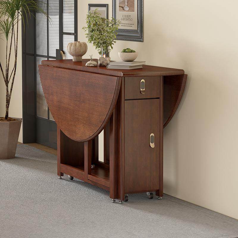 实木餐桌折叠椅子组合可变圆形饭桌可折叠收纳吃饭桌子家用小户型,淘宝优惠券,粉丝福利购,淘宝优惠卷