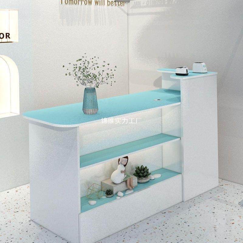 简约现代收银台服装店吧台桌圆弧柜台女装店铺小型美容院接待前台,淘宝优惠券,粉丝福利购,淘宝优惠卷