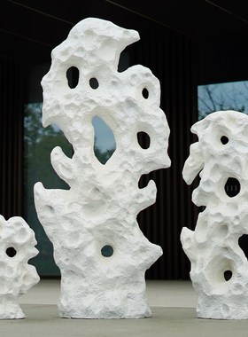 别墅庭院中式园林造景玻璃钢仿真太湖石窟窿石风景观赏石头雕塑