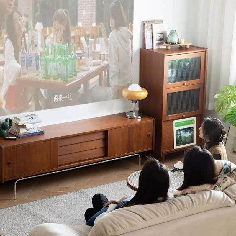 柜日式实木中古电视柜厅小户型客地柜拉推门复古电视-复古风落地,淘宝优惠券,粉丝福利购,淘宝优惠卷