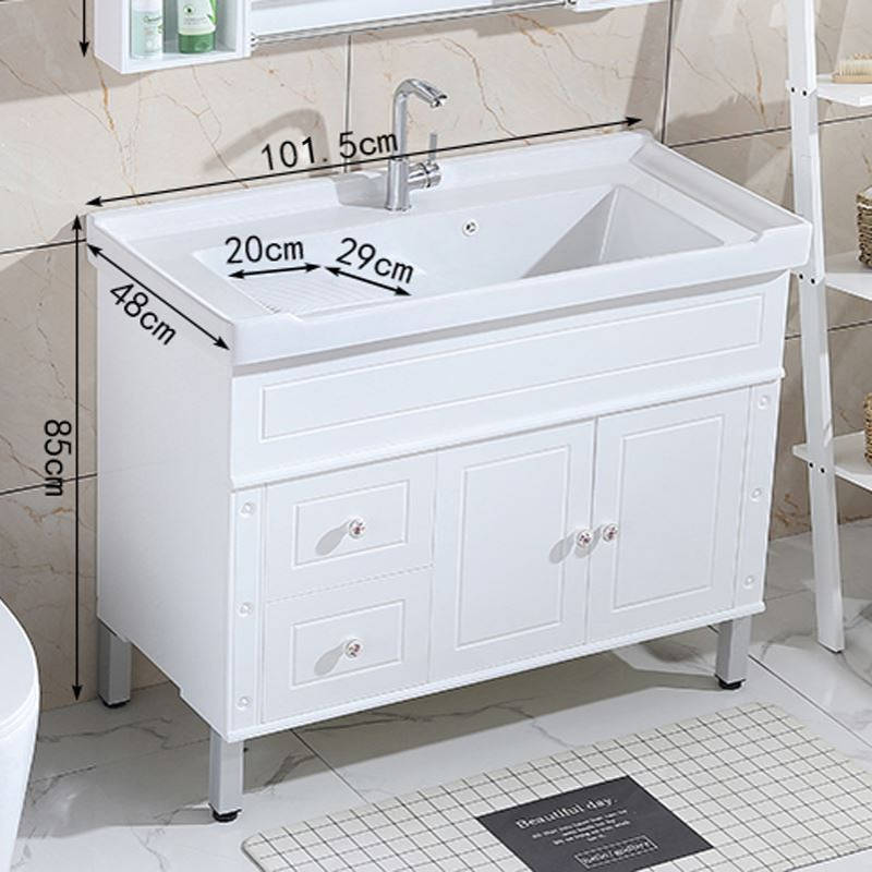 洗衣柜组合 洗衣池落地式阳台洗衣槽PVC浴室柜阳台柜洗手台盆组合 - 图0