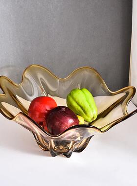 AL-63077欧式现代家居装饰品奢厚厂重玻璃果盘果罐瓶茶轻几花装饰