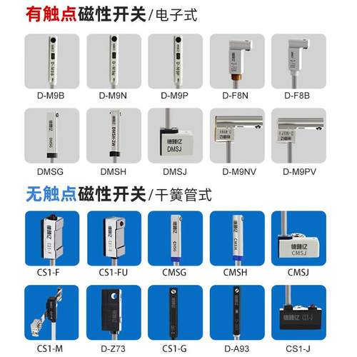 磁性开关CS1-U/J/F/G/DMSG接近二三线气缸感测应器D-M9B/A93防水 - 图1