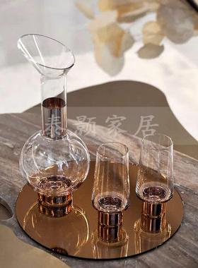 欧酒式样板房皮革酒桶边酒具套装JJ阳台飘装饰摆件茶几餐柜柜窗摆