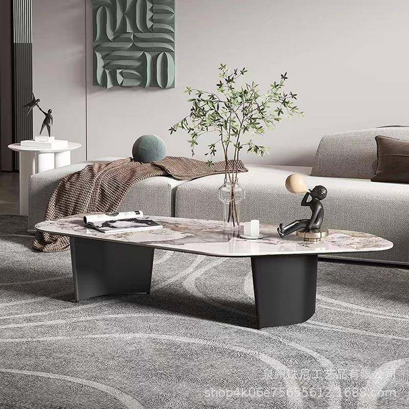 北欧不规则岩板茶几网红客厅小户型异形茶几轻奢铁艺小茶桌边几,淘宝优惠券,粉丝福利购,淘宝优惠卷