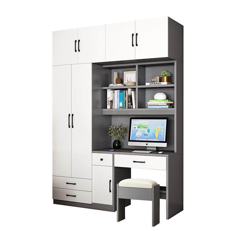 简约书桌衣柜一合体儿童房电带TDF脑桌书柜卧组小户型家用室写字,淘宝优惠券,粉丝福利购,淘宝优惠卷