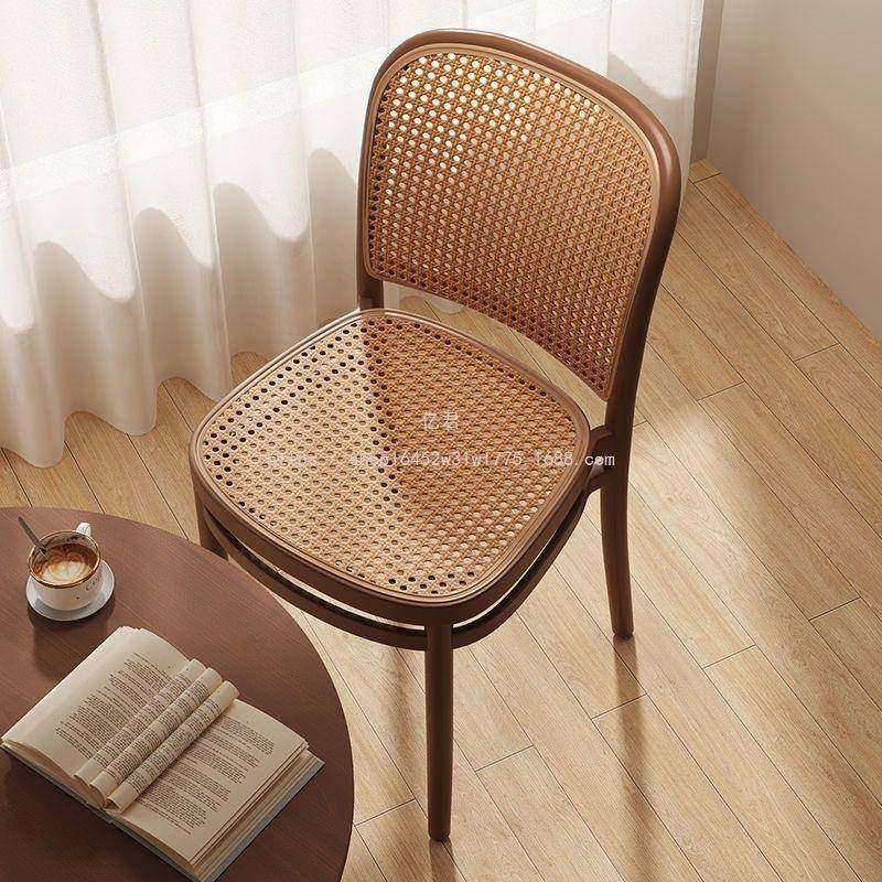 225新-款餐椅靠背塑料藤编子家0用休闲椅备凳用凳子可叠放板商椅,淘宝优惠券,粉丝福利购,淘宝优惠卷