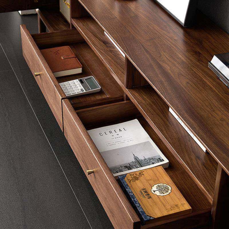 北欧黑胡桃木电视柜茶几组合极简e家北欧全实木抽屉地柜家用原木,淘宝优惠券,粉丝福利购,淘宝优惠卷