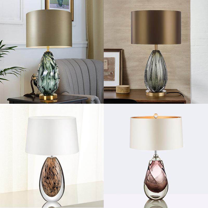 后现代简约轻奢客厅卧室床头布艺台灯设计师北欧大气水晶琉璃台灯,淘宝优惠券,粉丝福利购,淘宝优惠卷