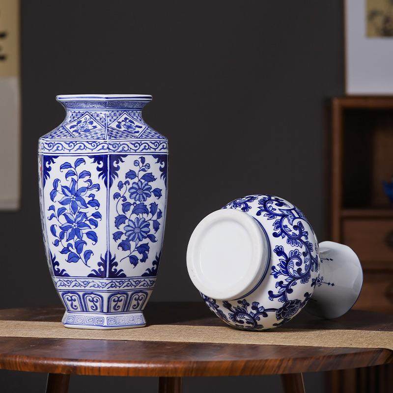 陶瓷青花瓷花瓶摆件家居客厅插花电视柜装饰摆设桌面摆件陶瓷花瓶,淘宝优惠券,粉丝福利购,淘宝优惠卷