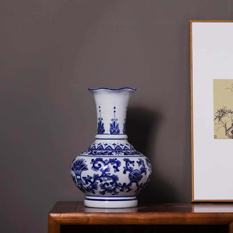 陶瓷青花瓷花瓶摆件家居客厅插花电视柜装饰摆设桌面摆件陶瓷花瓶,淘宝优惠券,粉丝福利购,淘宝优惠卷