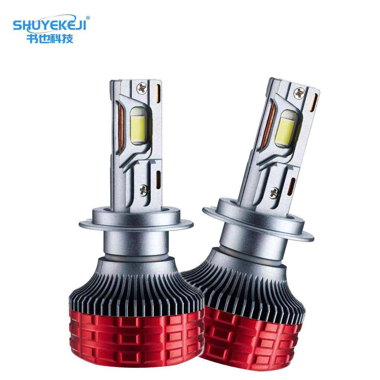 30W大功率L厂ED汽车大灯聚光汽2车前三照灯泡H7三铜管汽H4H1铜管 - 图3