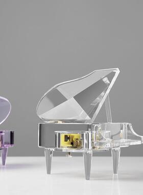 意式极简卡通爱音乐盒儿房间摆件软ZXN装可品水晶样童板房间饰电