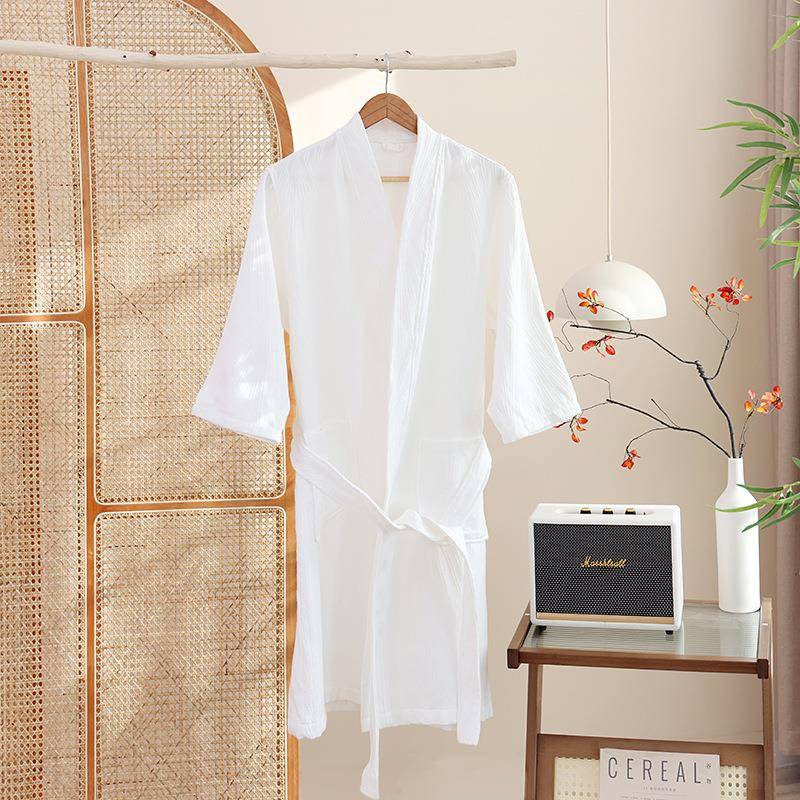 纯浴袍新款棉布浴袍四季款成人情侣通用浴艺袍家纯棉吸水XJS汗蒸 - 图0