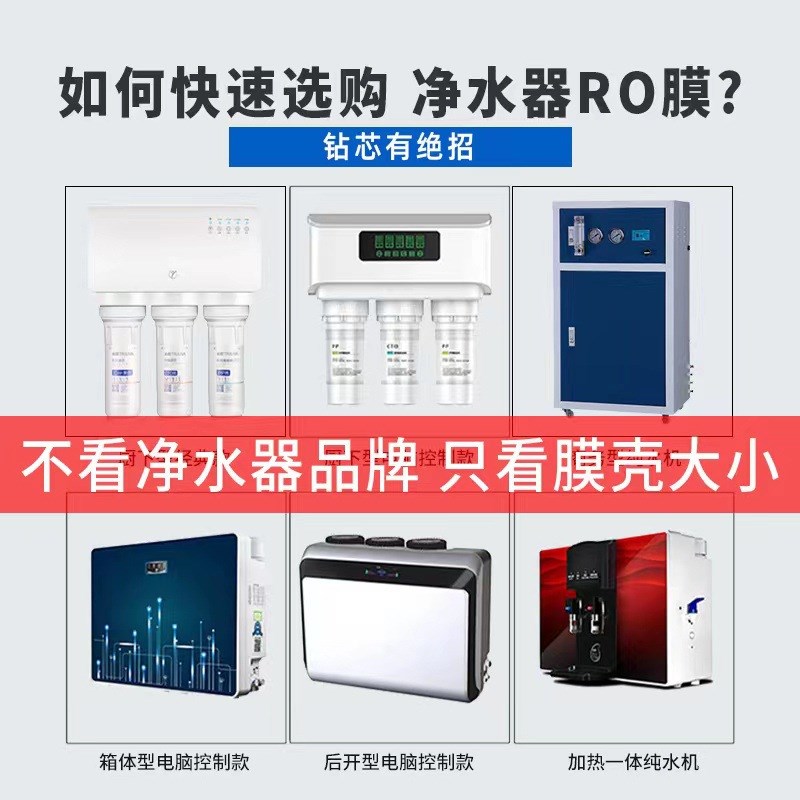 反渗透膜汇通RO滤芯10寸净水器通用高精度100G200G400G600G800G - 图0