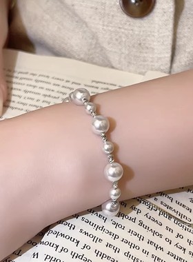 曼塔玫瑰色珍珠手链轻奢小众