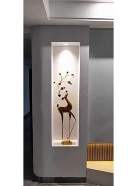 美式复地古奢鹿落装饰大轻摆件VBU店铺窗客厅电视柜旁玄关场景橱