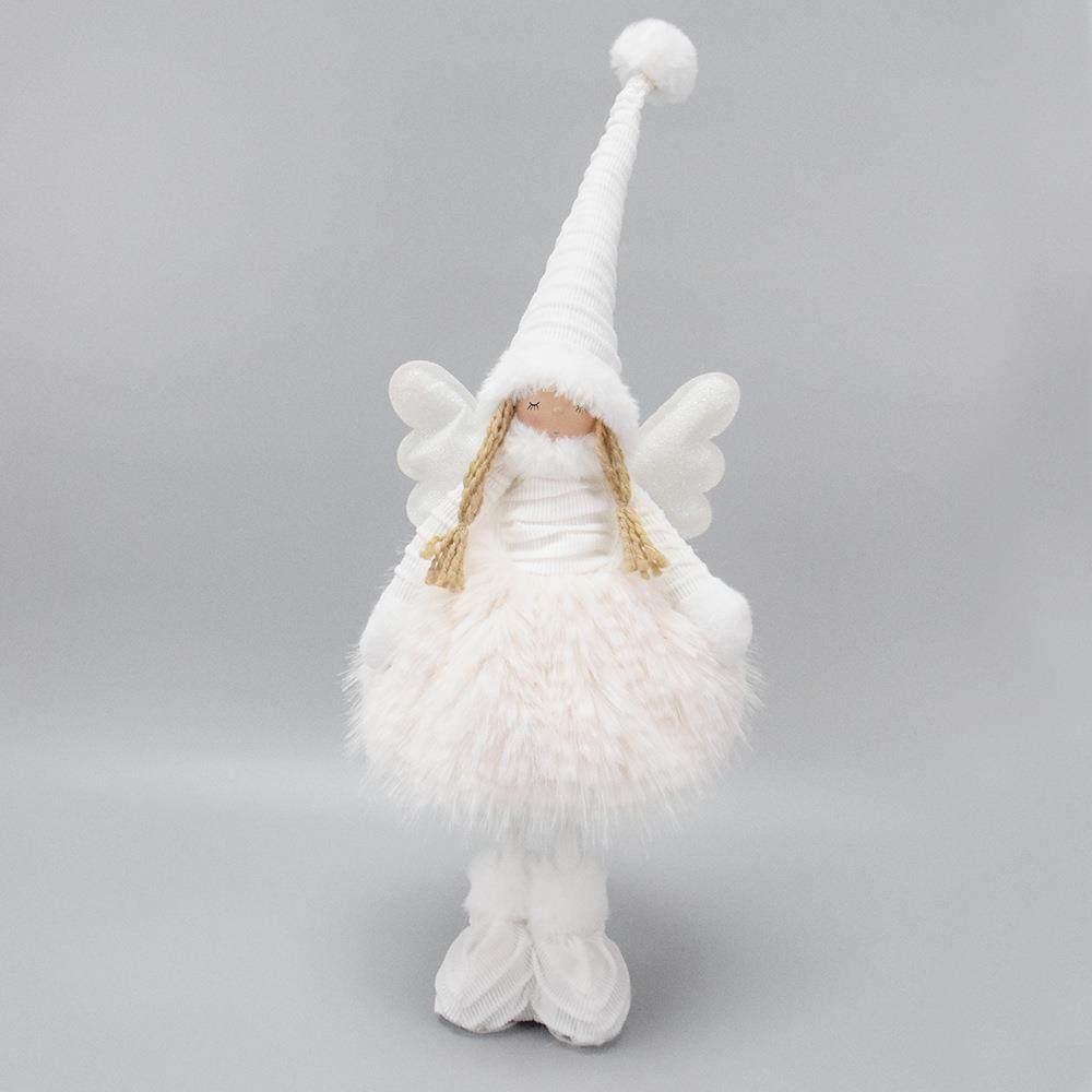 圣诞节白色天使布艺玩偶装饰品发光小天使女孩站姿圣诞桌面摆件,淘宝优惠券,粉丝福利购,淘宝优惠卷
