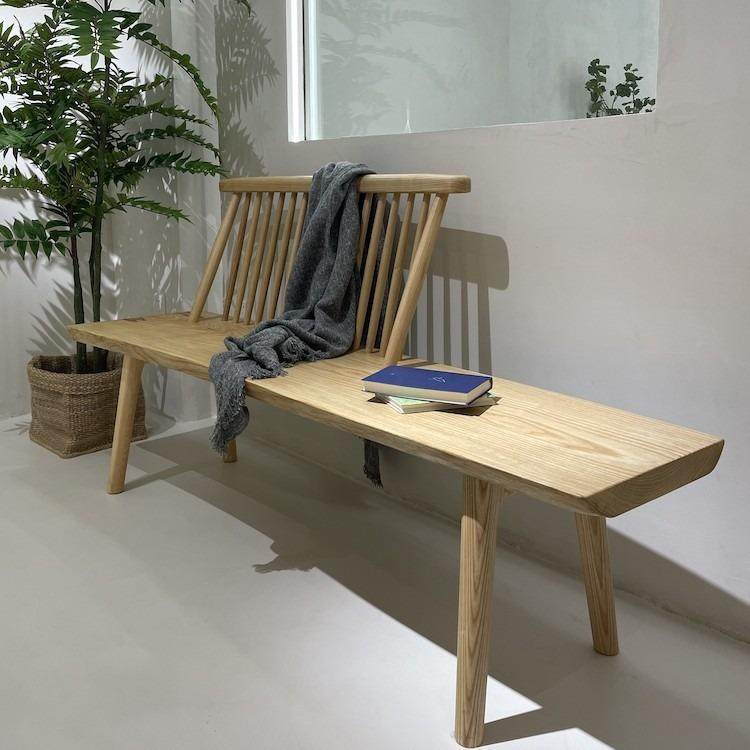 白蜡木实木大板长条椅原木民宿餐厅家用休闲温莎长板凳橱窗靠背椅,淘宝优惠券,粉丝福利购,淘宝优惠卷