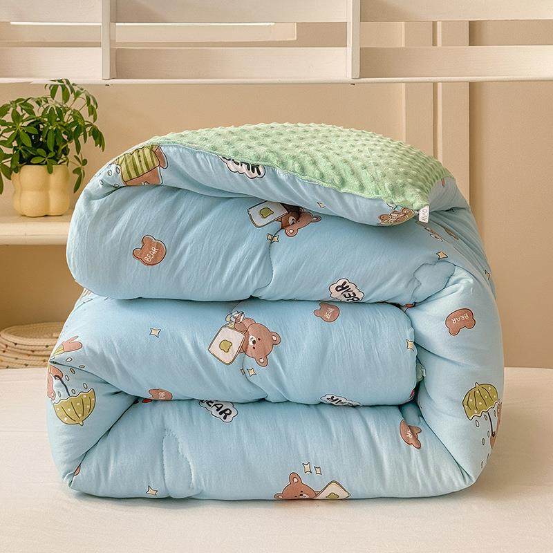 冬季新款小清新糯叽叽水洗棉豆豆被学生床系列秋冬绒儿童宿舍单人,淘宝优惠券,粉丝福利购,淘宝优惠卷