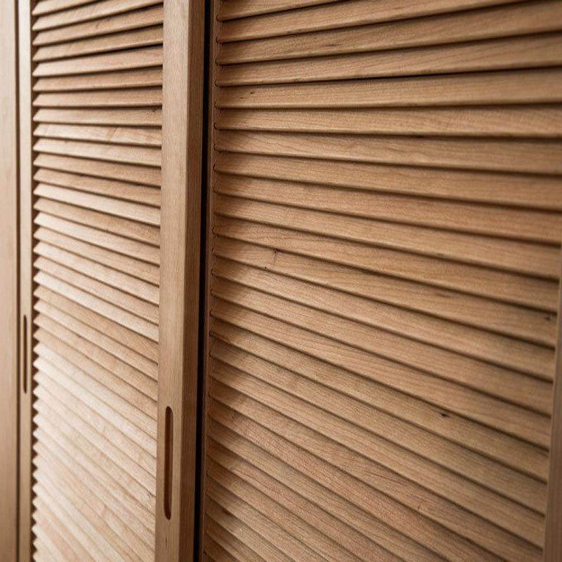 北欧简约风格实木衣柜白橡木樱桃木日式儿现代童百叶门推拉门橱柜,淘宝优惠券,粉丝福利购,淘宝优惠卷