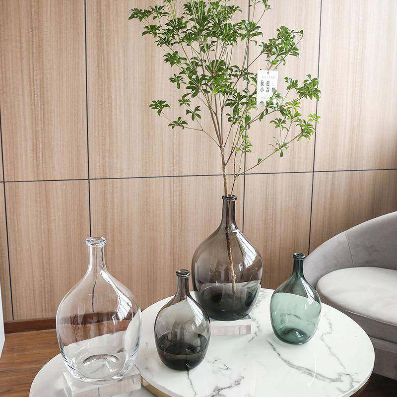 视远马醉木玻璃花瓶北欧轻奢创意摆件入户玄关客厅装饰高级感,淘宝优惠券,粉丝福利购,淘宝优惠卷