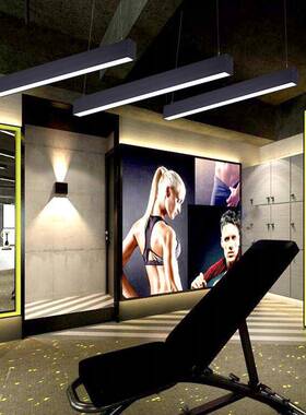 办公室吊灯线型灯现代简约创意个性服装店专用吊线方通led长条灯