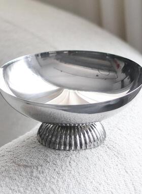 轻收奢高现脚果盘摆件纳样板房客厅代艺术托盘茶几零食点心碗ZIW