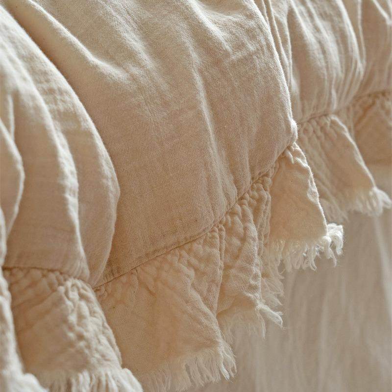 清新简约素色皱皱纱四件套成品染全棉双层纱床单被套民宿床品,淘宝优惠券,粉丝福利购,淘宝优惠卷