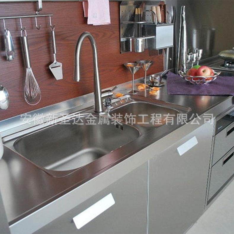 彩色不锈钢橱柜台面别墅智能家用整体不锈钢橱柜组合铝合金台面,淘宝优惠券,粉丝福利购,淘宝优惠卷