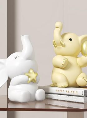 轻送对你一象奢摆件创意小象桌面SKD5817-玄关客品厅家居装饰开业