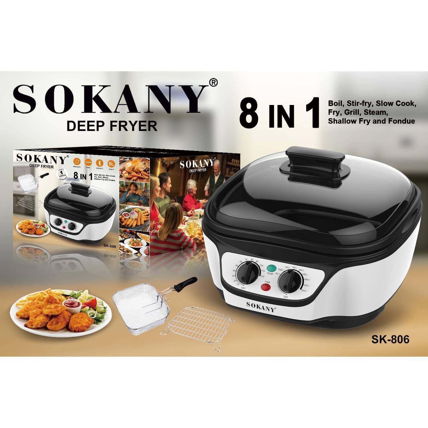 SOKANY806油炸锅5升家用电炸锅炸串油炸可调温电锅,淘宝优惠券,粉丝福利购,淘宝优惠卷