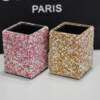 Creative diamond crystal desktop office stationery set with diamond calculator pen holder business card box stapler